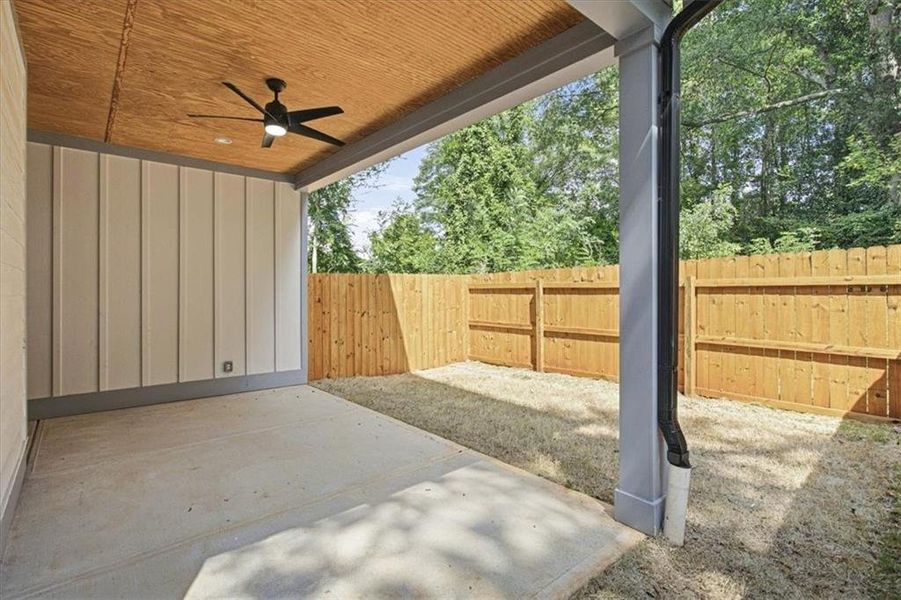 Exterior details and patio area of a home in , Atlanta (Image 2). Exterior details and patio area of a home in , Atlanta (Image 2).
