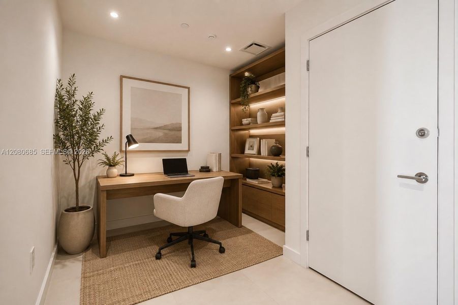 Furnished interior view inside a new home in , Miami (Image 9). Furnished interior view inside a new home in , Miami (Image 9).