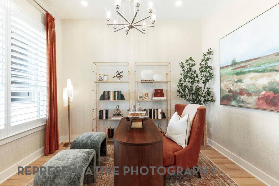 Furnished interior view inside a new home in 6 Creeks at Waterridge, Kyle (Image 7).