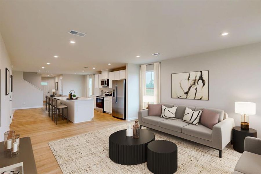 Representative furnished interior of a home built from the Fairview by Ryan Homes in Wren Woods 2-Story, Gray Court (Image 6). Representative furnished interior of a home built from the Fairview by Ryan Homes in Wren Woods 2-Story, Gray Court (Image 6).