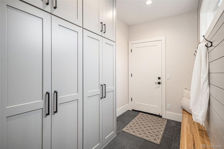 Mud room coming into house from garage