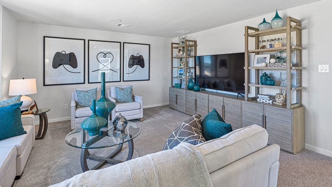 Furnished interior view inside a new home in Bridge Creek 45s and 50s, Cypress (Image 33).