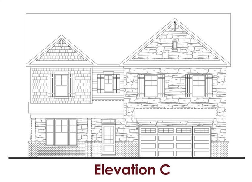 Exterior rendering of this home design in Ponderosa Farms Manor, Gainesville, GA (Image 4).