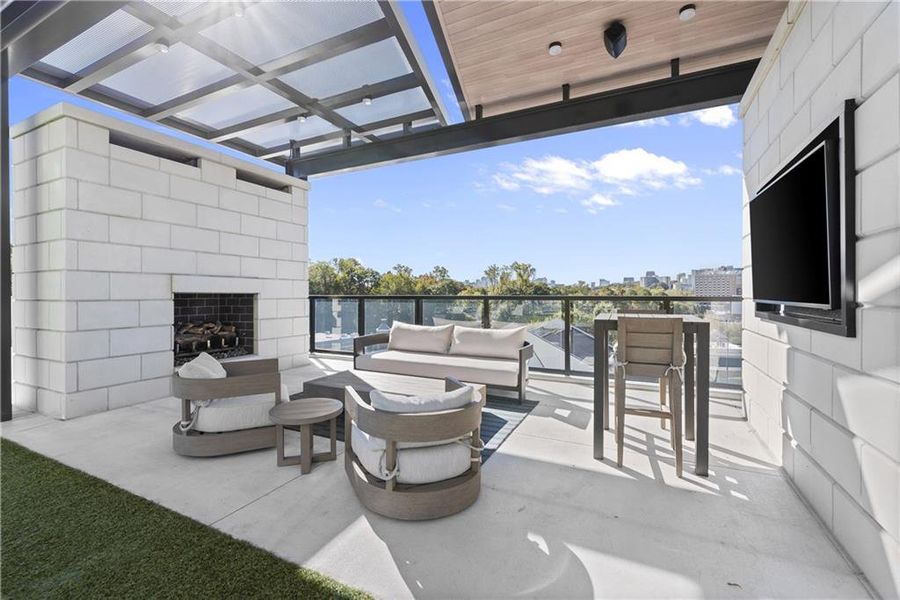 Exterior details and patio area of a home in The Dillon Buckhead, Atlanta (Image 29).