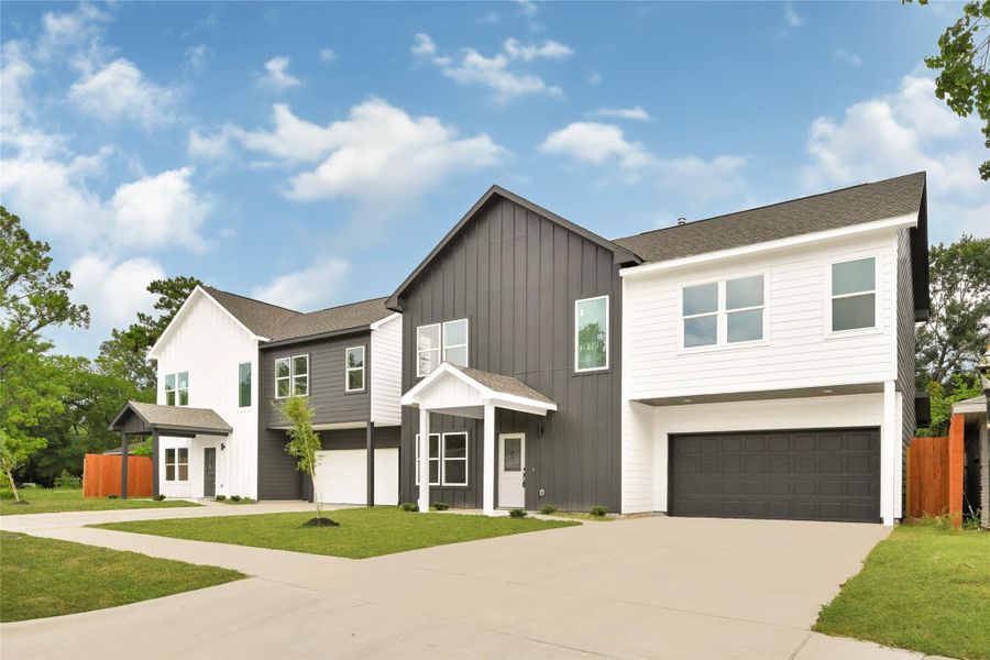 Crisp architectural details and welcoming covered entryway. Crisp architectural details and welcoming covered entryway.