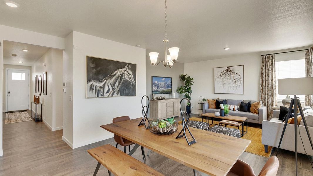 Representative furnished interior of a home built from the Holcombe by D.R. Horton in Settlers Crossing, Commerce City (Image 9).