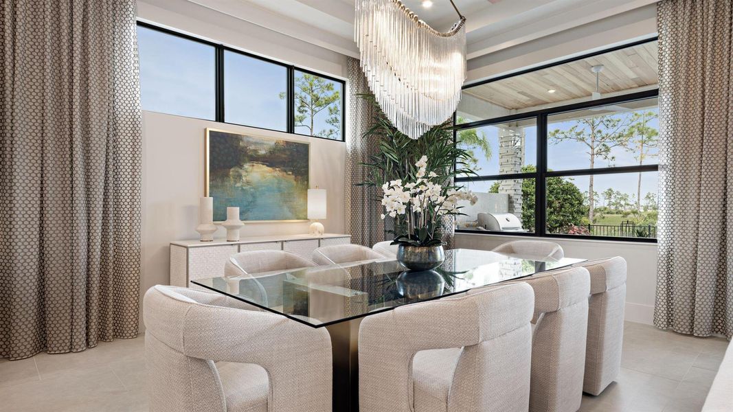 Furnished interior view inside a new home in L'Ambiance at Avenir, Palm Beach Gardens (Image 13). Furnished interior view inside a new home in L'Ambiance at Avenir, Palm Beach Gardens (Image 13).