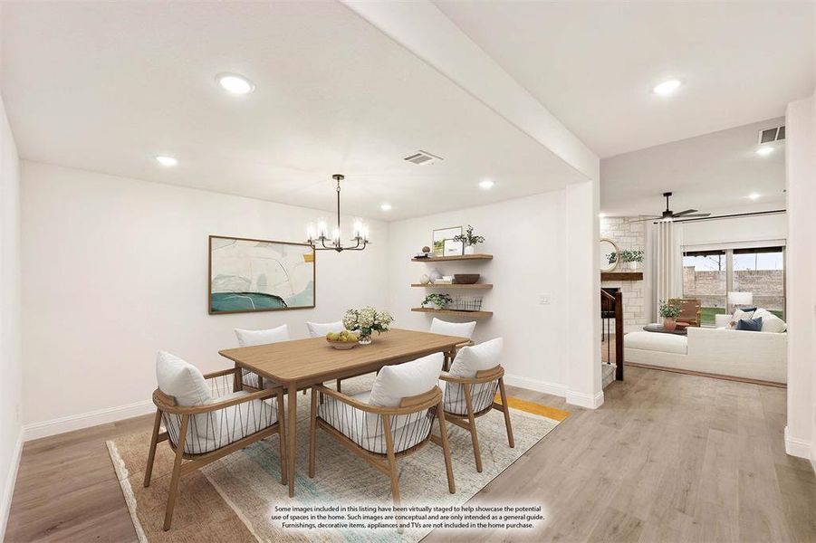 Furnished interior view inside a new home in Villages of Hurricane Creek, Anna (Image 16).