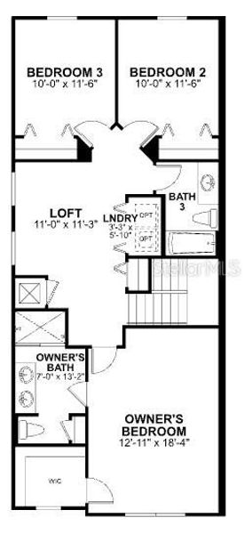 2D floor plan layout of this home in Tyson Ranch, Orlando, FL (Image 4).