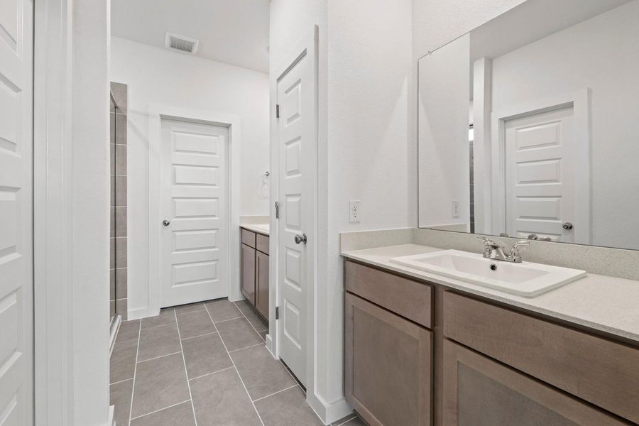 Primary Bathroom in the Pearl home plan by Trophy Signature Homes – REPRESENTATIVE PHOTO Primary Bathroom in the Pearl home plan by Trophy Signature Homes – REPRESENTATIVE PHOTO