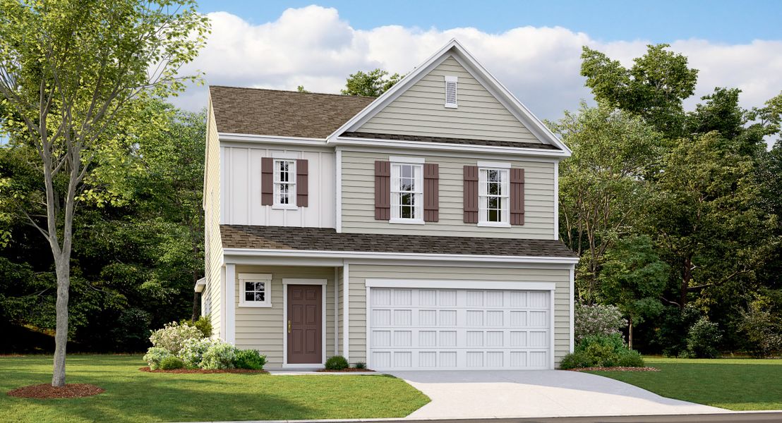 Front exterior of a new home in Neely Park: Walk, Woodruff, SC, highlighting curb appeal (Image 1). Front exterior of a new home in Neely Park: Walk, Woodruff, SC, highlighting curb appeal (Image 1).