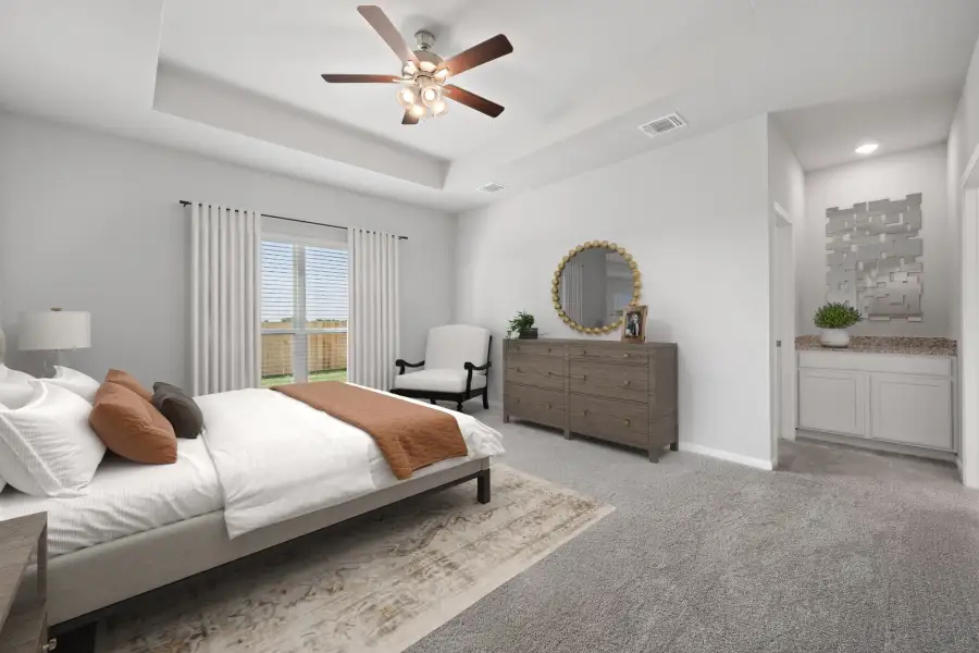 Representative furnished interior of a home built from the Amelia by Omega Builders in North Point, Temple (Image 9).