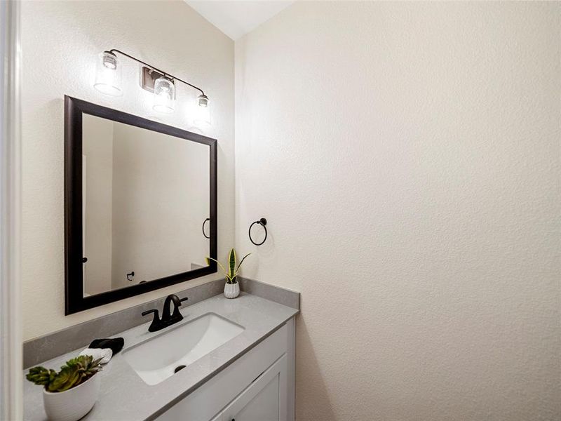 Bathroom featuring vanity