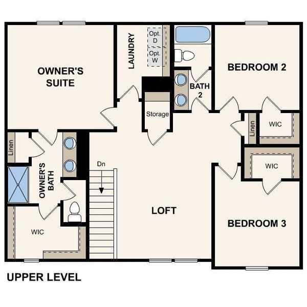 2D floor plan layout of this home in Kingsley Creek, Lithonia, GA (Image 3).