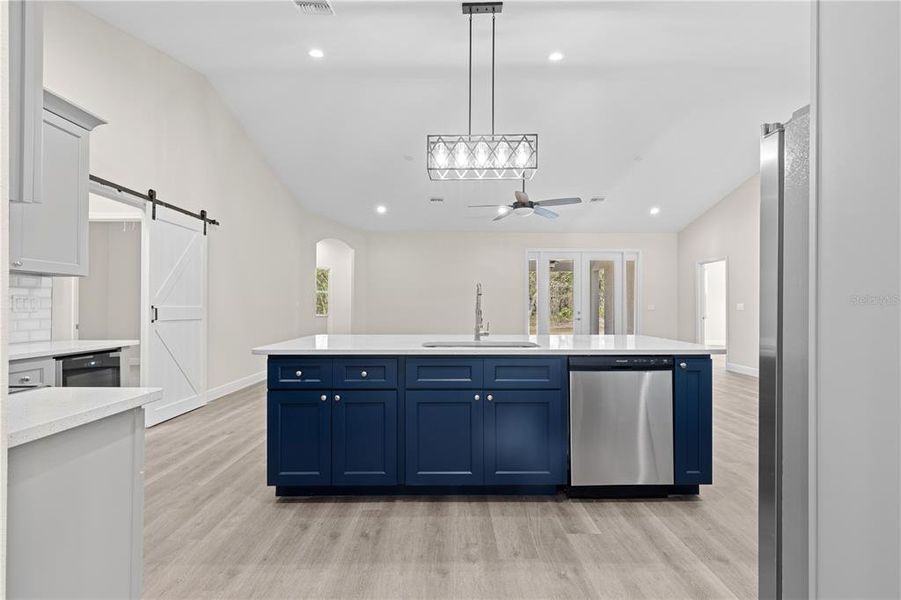 VIEW OF KITCHEN FROM MUD ROOM