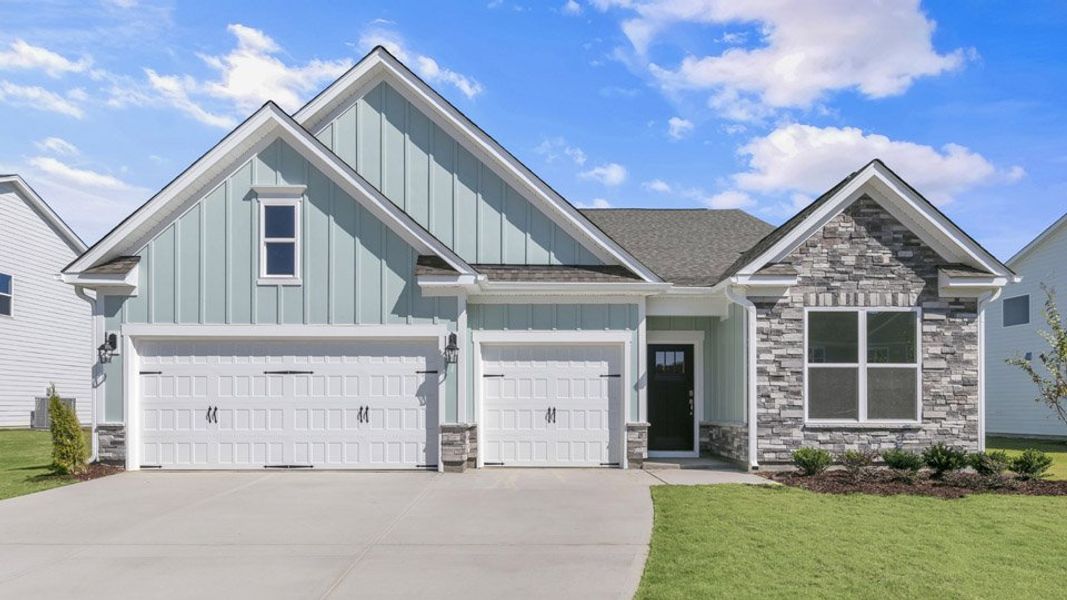 Representative exterior photo of a completed home built from the KATHRYN by D.R. Horton in Eagle Creek, Fuquay Varina, NC (Image 14).