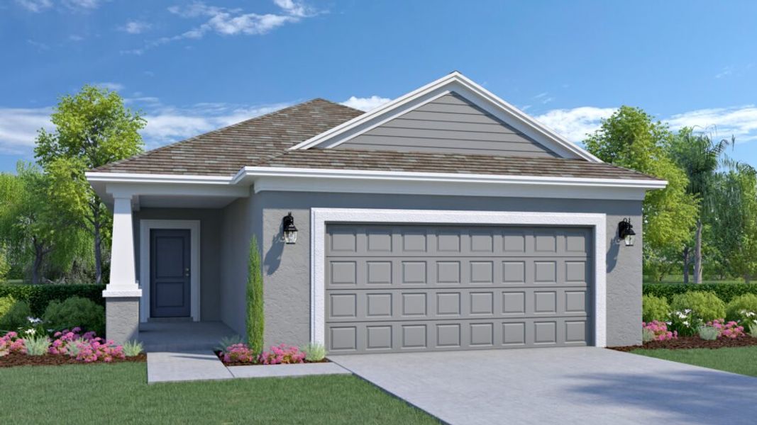 Representative exterior photo of a completed home built from the Hudson by Holiday Builders in Pineapple Grove, Port St. Lucie, FL (Image 3).