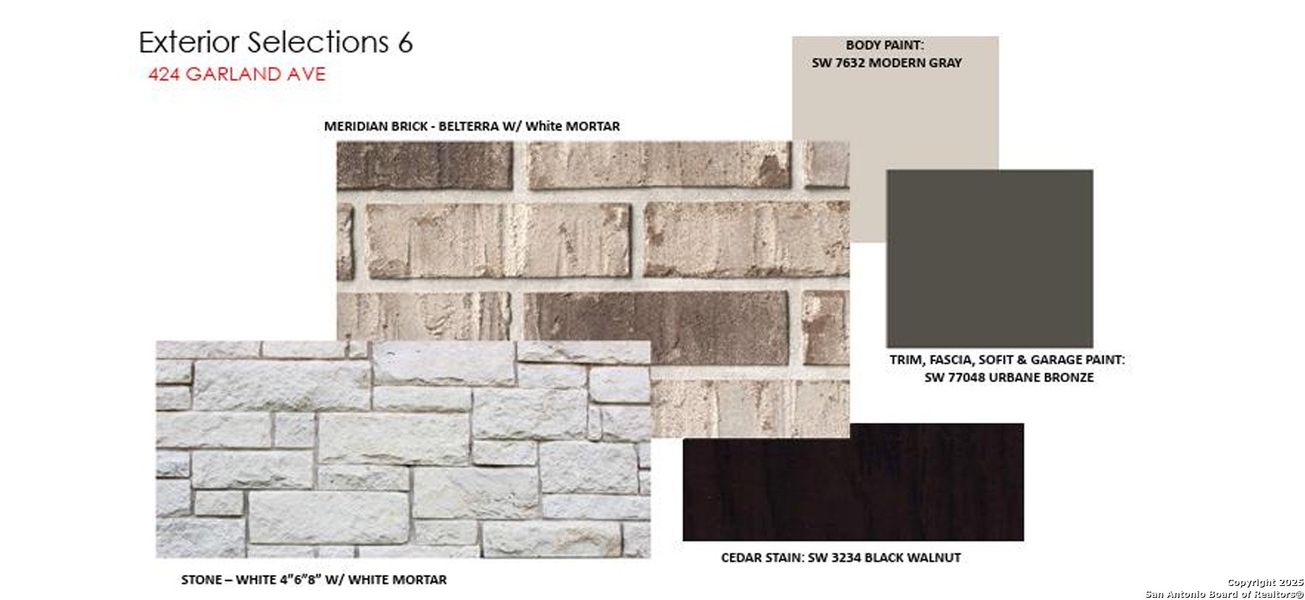 Sample of building materials used in homes in Mayfair, New Braunfels (Image 3). Sample of building materials used in homes in Mayfair, New Braunfels (Image 3).