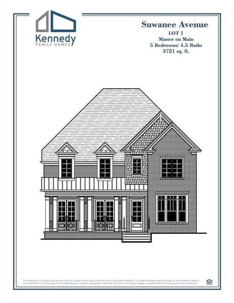 Exterior rendering of this home design in , Suwanee, GA (Image 5).