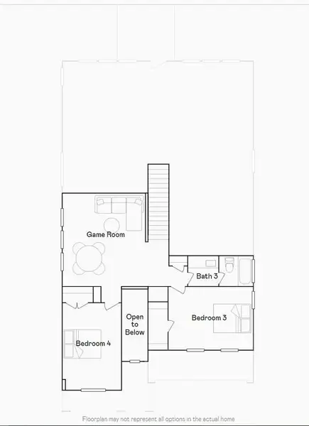 2D floor plan layout of this home in The Grand Prairie: Bristol Highlands Section, Hockley, TX (Image 2).