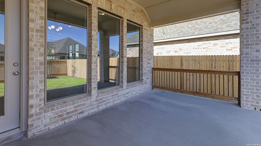 Exterior details and patio area of a home in Kallison Ranch, San Antonio (Image 24).