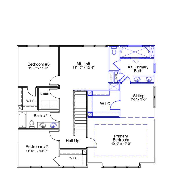 2D floor plan layout of this home in Indigo at Abbey Preserve, Wilmington, NC (Image 3).
