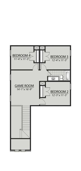 2D floor plan layout for the Thomasville II J by DSLD Homes in Aldeana, Bonney, TX (Image 3). 2D floor plan layout for the Thomasville II J by DSLD Homes in Aldeana, Bonney, TX (Image 3).