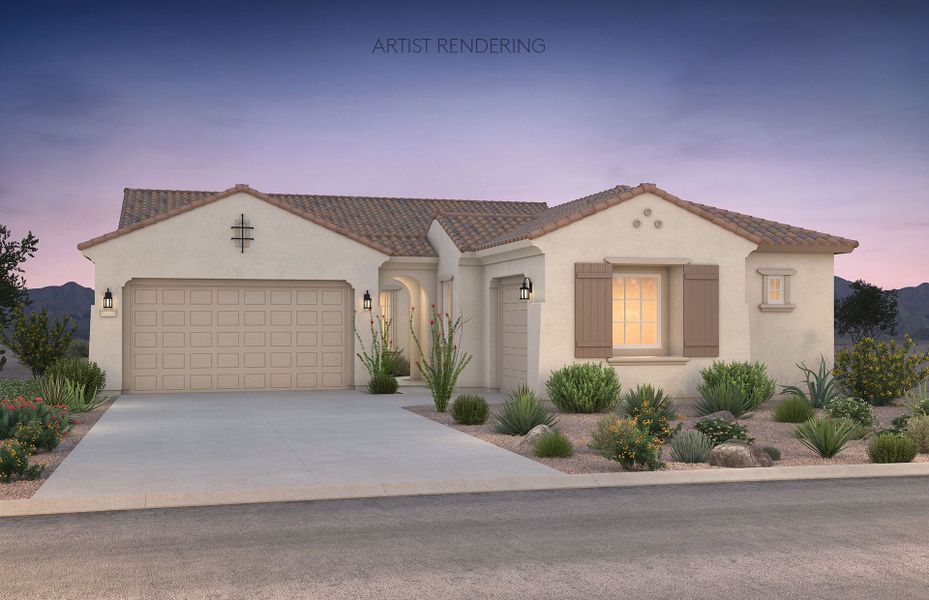 Representative exterior photo of a completed home built from the Ravenna by Pulte Homes in Visara, Surprise, AZ (Image 20).