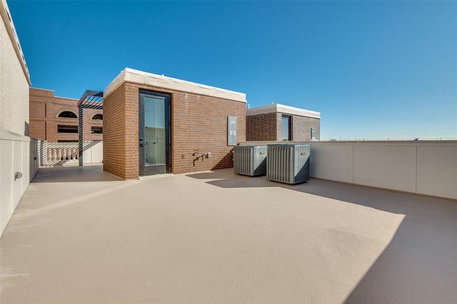 Back side of rooftop patio