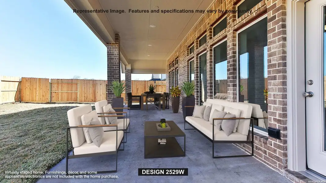 Exterior details and patio area of a home in Meadows of Mill Creek, Seguin (Image 2).