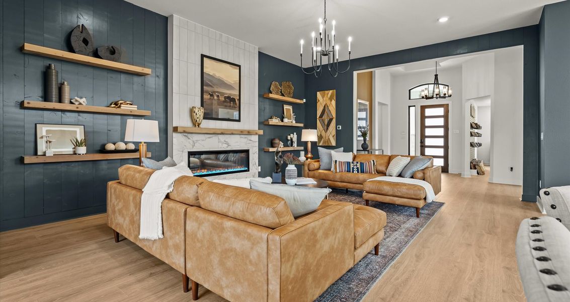 Furnished interior view inside a new home in 6 Creeks, Kyle (Image 6).