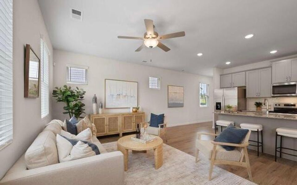 Furnished interior view inside a new home in Walden Park - The Retreat, Jonesboro (Image 8). Furnished interior view inside a new home in Walden Park - The Retreat, Jonesboro (Image 8).