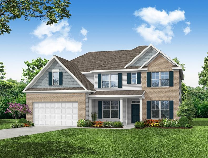 Representative exterior photo of a completed home built from the Charleston by Eastwood Homes in Arbordale Reserve, Blythewood, SC (Image 2). Representative exterior photo of a completed home built from the Charleston by Eastwood Homes in Arbordale Reserve, Blythewood, SC (Image 2).