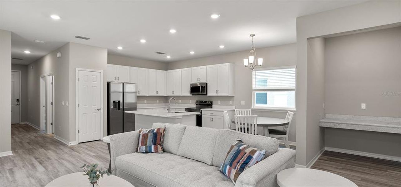 Furnished interior view inside a new home in The Crossings - Bungalows, St. Cloud (Image 13). Furnished interior view inside a new home in The Crossings - Bungalows, St. Cloud (Image 13).