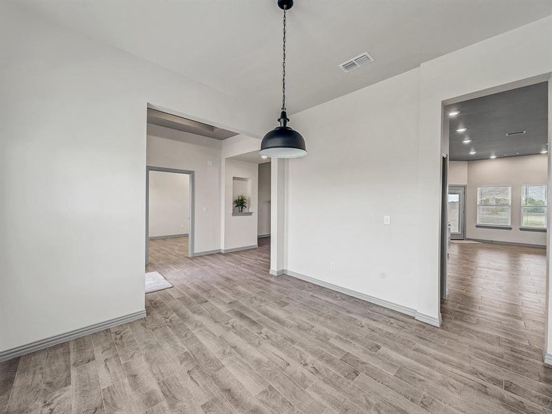 Hallway with a  built in desk