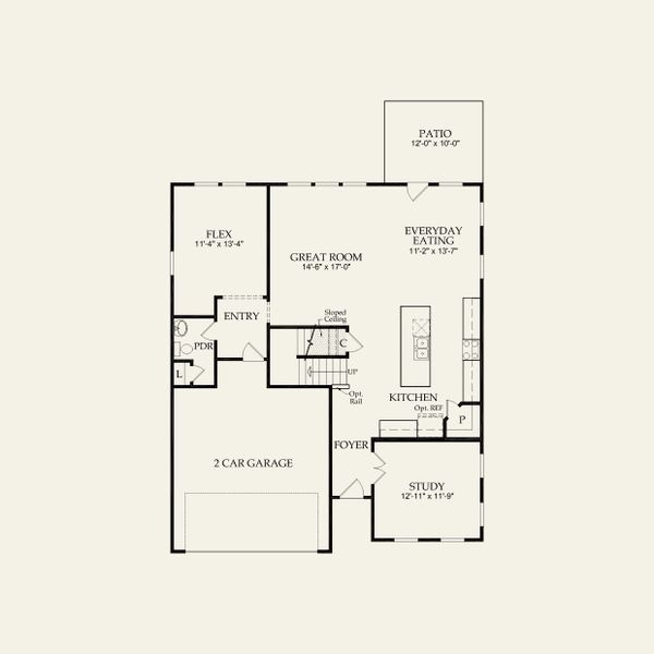 2D floor plan layout for the Marshall by Pulte Homes in Michaux Gardens, Belmont, NC (Image 5). 2D floor plan layout for the Marshall by Pulte Homes in Michaux Gardens, Belmont, NC (Image 5).