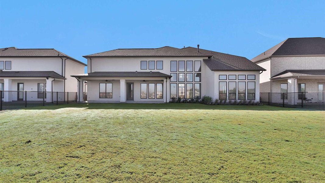Exterior details and patio area of a home in Bridgeland 80', Cypress (Image 3). Exterior details and patio area of a home in Bridgeland 80', Cypress (Image 3).