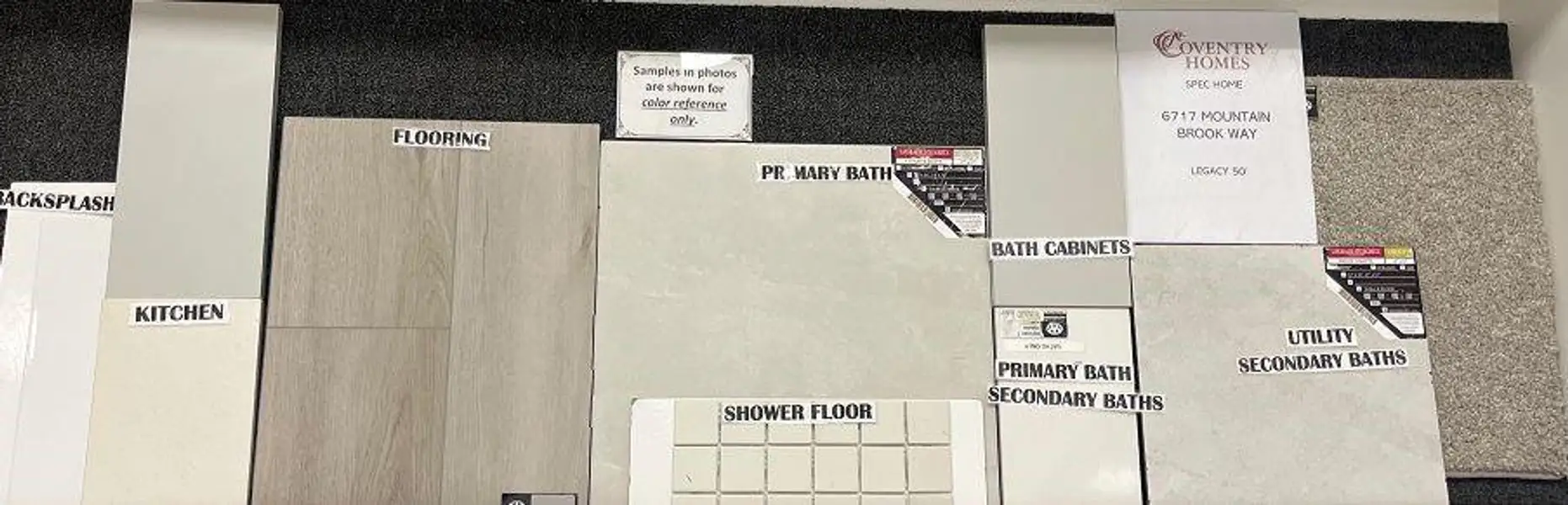 Sample of building materials used in homes in Legacy, League City (Image 3).