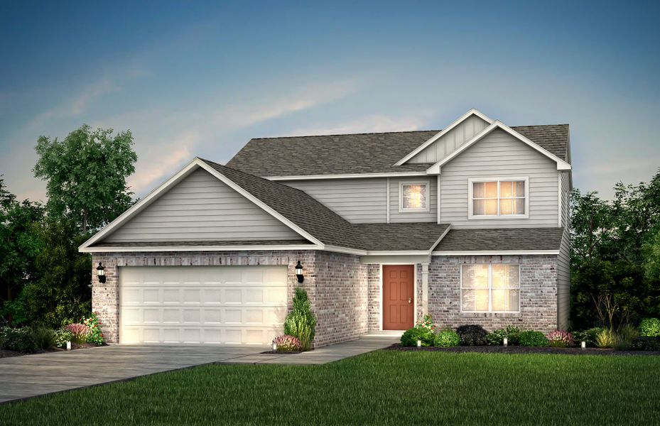 Front exterior of a new home in Anderson Point, McDonough, GA, highlighting curb appeal (Image 3). Front exterior of a new home in Anderson Point, McDonough, GA, highlighting curb appeal (Image 3).