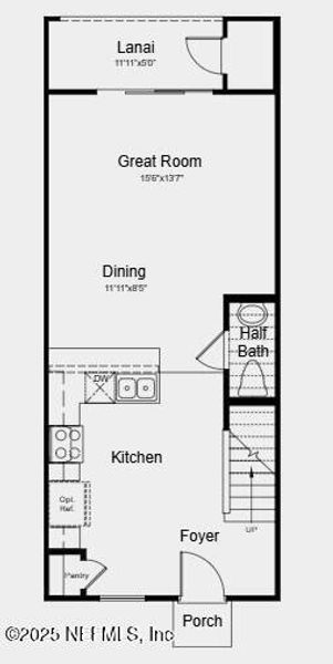 2D floor plan layout of this home in Sabal Terrace, Jacksonville, FL (Image 3).