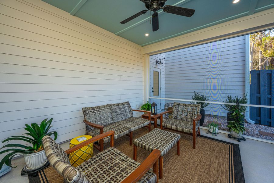 Exterior details and patio area of a home in Hayes Park, Johns Island (Image 29).