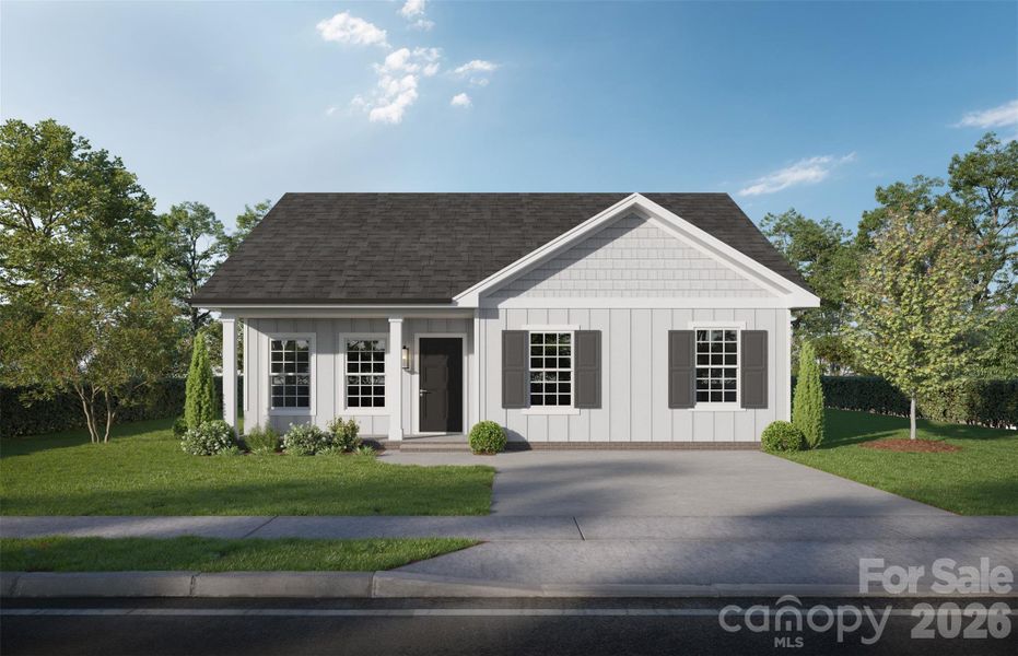 Front exterior of a new home in , Concord, NC, highlighting curb appeal (Image 1). Front exterior of a new home in , Concord, NC, highlighting curb appeal (Image 1).