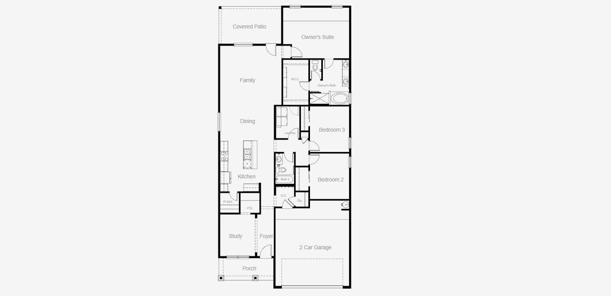 2D floor plan layout of this home in Desert Breeze, Horizon City, TX (Image 5).