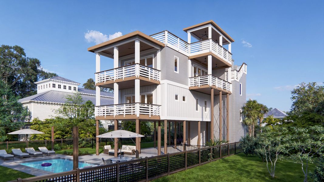 Front exterior of a new home in , Folly Beach, SC, highlighting curb appeal (Image 9).