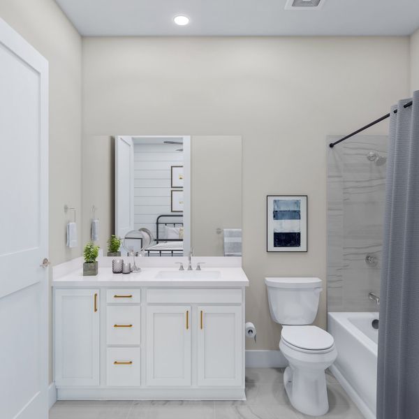 Representative furnished interior of a home built from the Trieste by Tri Pointe Homes in Woodson’s Reserve, Spring (Image 9).