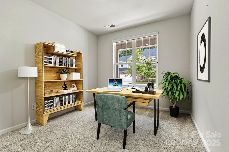 This virtually staged office highlights a serene and functional workspace—designed to inspire focus, productivity, and a sense of calm in your daily routine. This virtually staged office highlights a serene and functional workspace—designed to inspire focus, productivity, and a sense of calm in your daily routine.
