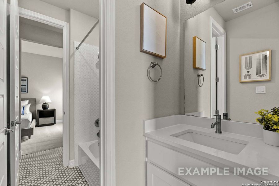 Furnished interior view inside a new home in Potranco Oaks, Castroville (Image 34).