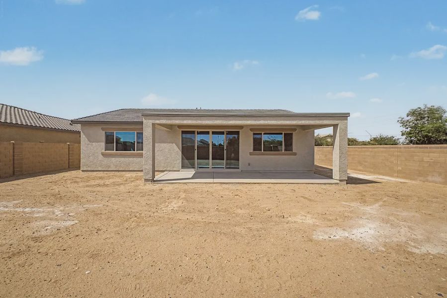 Exterior details and patio area of a home in Forté at Granite Vista, Waddell (Image 25).