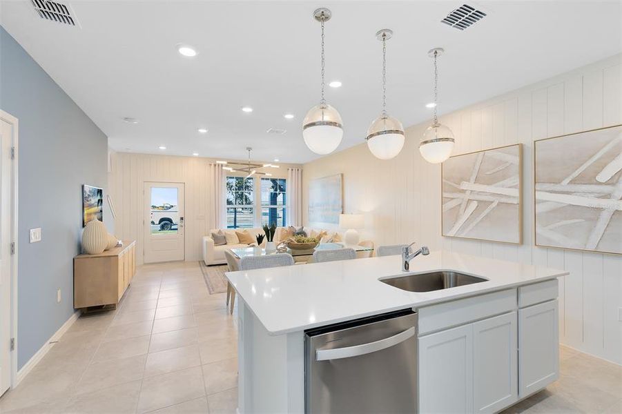 Model Home Design Only. Pictures and furnishings are for illustrative purposes only. Elevations, colors and options may vary. Furniture is for model home staging only.