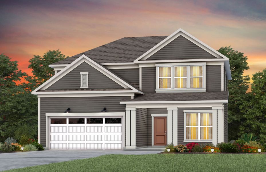 Front exterior of a new home in Kinsdale, Lancaster, SC, highlighting curb appeal (Image 1). Front exterior of a new home in Kinsdale, Lancaster, SC, highlighting curb appeal (Image 1).